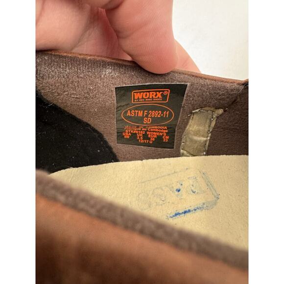 NWD Red Wing WORX Women's Slip On Work Shoe Brown US Size 6 Wide NIB - Picture 10 of 12